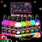 Fantastory Pintura luminosa que brilla en la oscuridad, 8 x 24 ml, color neón, color negro, ideal para trabajos de detalle; piedras, lienzos, adultos, ropa de fiesta; juego de pintura acrílica