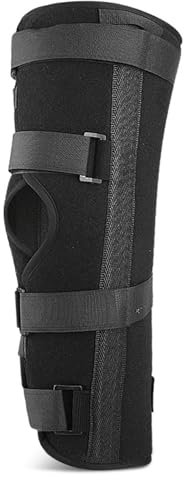 MEAKTSMI Immobilisation du genou Repose-jambe complet Attelle droite en alliage d'aluminium pour blessures au genou ou récupération après une opération