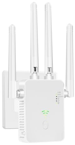 WLAN-Extender-Signalverstärker für bis zu 6.000 m² und 60 Geräte, WLAN