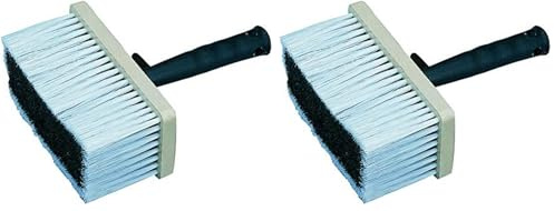 Nespoli Cepillo Rectangular para Pegar, Color Blanco, Fibras sintéticas PVC, Ideal para Aplicar Pegamento para Papel Pintado (Paquete de 2)