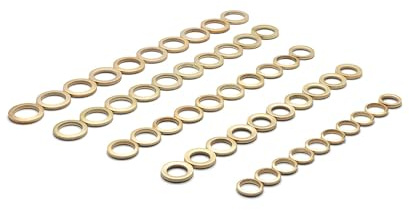 FD-Workstuff Assortimento di 30 Anelli Fitschenring Ø 10/11/12 mm in Acciaio Ottonato per Sollevare Porte e Proteggere Pavimenti - Ideali per Porte Interne con Due Cerniere.