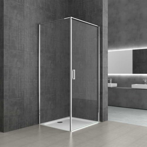 Durovin Bathrooms 900 x 900mm Shower Enclosure - Pivot Door Left Hand Side Handle