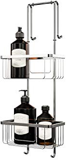 Schulte EP1828 Duschablage zum Hängen, 2 Etagen, Edelstahl verchromt, 67 cm lang, Aufbewahrung von Duschzeug, Halter für Wischer