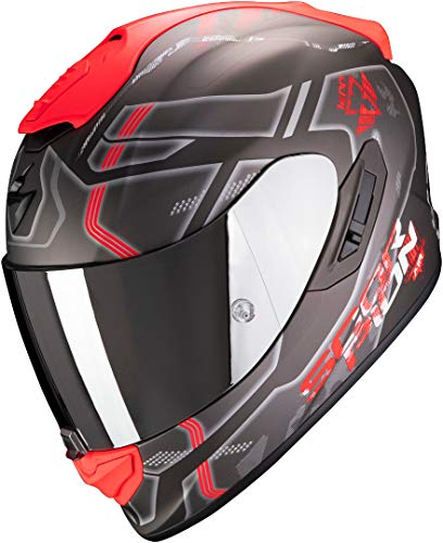 Scorpion Herren EXO-1400 AIR SPATIUM Matt Silver-Red XXL Motorcycle Helmets