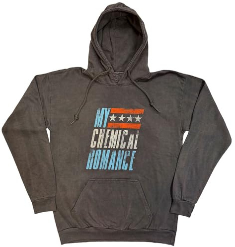 Rock Off My Chemical Romance Hoodie Raceway logo Official Mens Charcoal Grey Pullover XL
