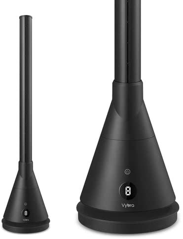 Vybra Spire3, 3 in 1 Air Purifier Fan & Heater, Smart Cooling Tower Air Circulator, Hot/Cold Fan & Air Steriliser, Quiet DC Motor, 2 kW, for Large 50m² Rooms, Remote Control, Black