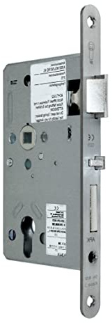 SSF Automatik FH Panikschloss Türschloss Selbstverriegelnd für Profilzylinder 65/72/9, Edelstahl Stulp: 24 x 235mm abgerundet incl. SN-TEC Montagematerial (DIN RECHTS)