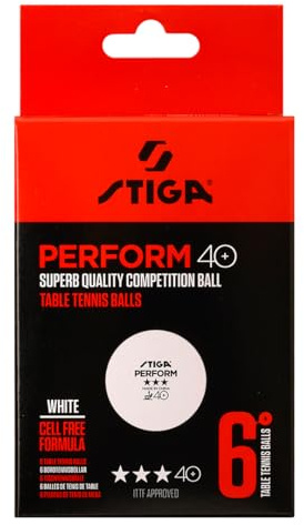 STIGA Bordtennis Bollar Perform 6-pack ABS, 3-star - Vita Pingisbollar