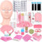 Kit D'extension de Cils pour Débutants Pratique des Cils pro Set Avec Tête de Mannequin Paupières Amovibles Usb Fan Spray Personal Fake Lash Bar Shampooing Brosse Fournitures Boîte de Rangement