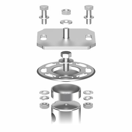 Maxerio Set di Piastre Adattatore Tilt (zincato a Caldo) per Base a Vite Core Ø 60 x 2; M12