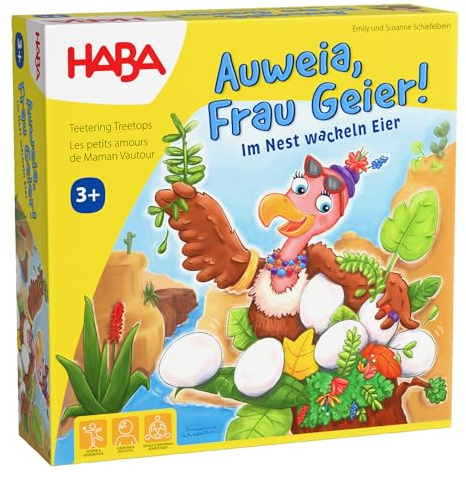 HABA Auweia, Sra. Buitre – Juego de Habilidad para niños – Emocionante Nido de Madera Partir de 3 años – 2011720001