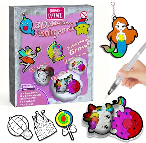 JRD&BS WINL 3D-konstset 15 Aqua puffs djur leksak för barn gör-det-själv färgning och uppblåsning aktivitet, resa jul stövletter, superprise, present för pojkar och flickor 4–10 år (prinsessor)