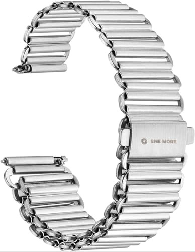 Bracciale Cinturino Orologio Vintage stile Bonklip Regolabile in Acciaio Inossidabile maglia intrecciata flessibile ONE MORE STRAP 18mm 20mm con aggancio e sgancio rapido Universale Uomo Donna (18mm)
