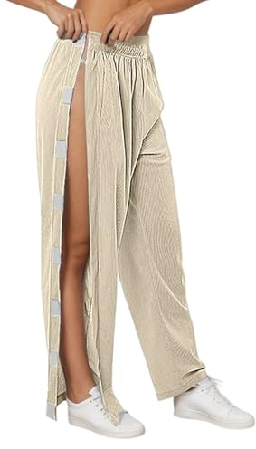 Pantalones de ocio adaptativos con bolsillos laterales. Fácil de poner y quitar. Pantalones de vestir para movilidad reducida y después de la recuperación., beige, M