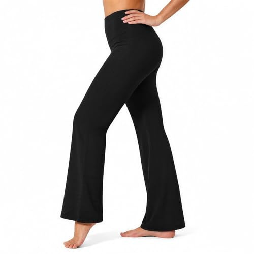 DVDVBOOM Flared Leggings for Women High Waist Seamless Straight Yoga Pants Soft Stretchy
