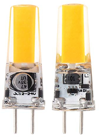 GRV GY6.35 COB 2508 3 W AC12V DC12~24 V Schrank LED Silikon Licht Kristall 35 W Leuchtmittel Glühlampen Track Ersatz, warmweiß, 2er-Packung