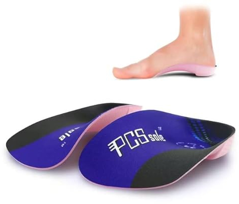 PCSsole 3/4 Plantillas de calzado ortopédico Soportes de arco alto Plantillas de zapatos para la fascitis plantar,Pie plano, Sobre-pronación,Alivio del dolor del talón (EU-(43-46))
