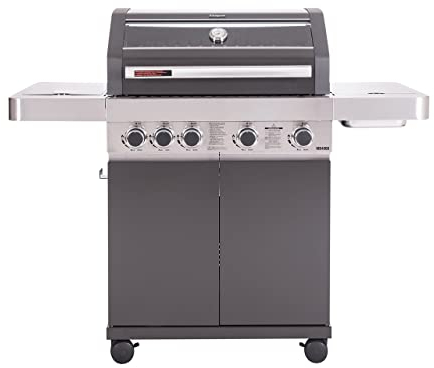 Masport Gasgrill MB 4000 grau, 4 Brenner je 3.5 kW, Seitenbrenner 3.0 kW, inkl. Abdeckhaube