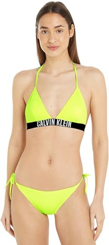 Calvin Klein Slip Bikini Allacciatura Laterale Donna String Side Tie Sportivo, Verde (Citrust Burst), L