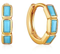 Ania Haie Damen-Creolen 925er Silber Türkis One Size, Gold 32020266