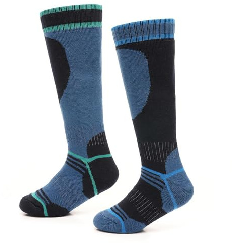 A2Z 4 barn Premium pojkar termiska skidstrumpor för vinter utomhusaktiviteter - Socks AZ8611 Blue 2 Pack 7-10