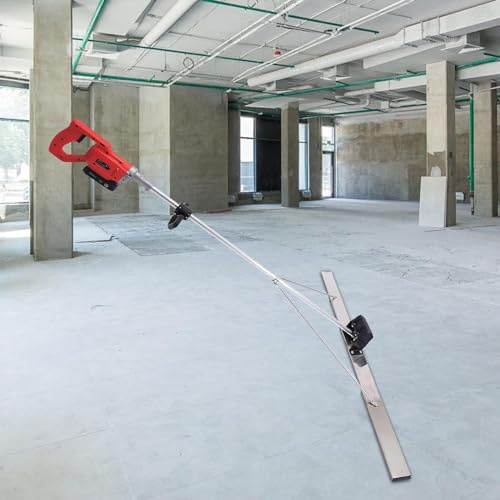 XCSCUK Chape électrique en béton, truelle vibrante de Finition de ciment sans Fil pour trottoirs, allées, Moulage de Dalles (1.8M 1battery)