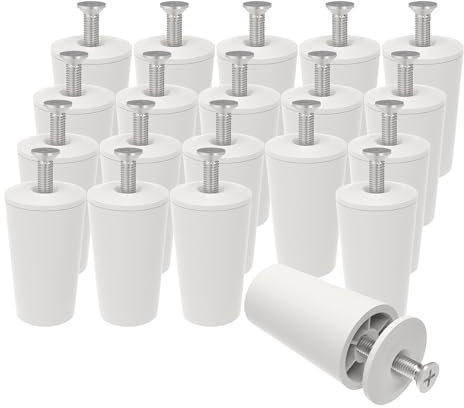 ipow Lot de 20 Butées de Volet Roulant Blanche 40mm, Butée d’arrêt pour Lame Finale de Volet Roulant/Store/Persienne, Butoir de Tampon avec Vis M5*40 et Rondelle