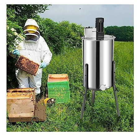 Estrattore di miele in acciaio inossidabile 3 Telaio Manuale Elettrico Spinner Manovella Apicoltura Attrezzatura con Kit centrifuga a nido d'ape