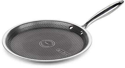 ROSMARINO HexaPro 3.0 28 cm Edelstahl-Pfannkuchenpfanne - Hochwertige Antihaftversiegelung, backofenfest - Ideal für die vielseitige Küche