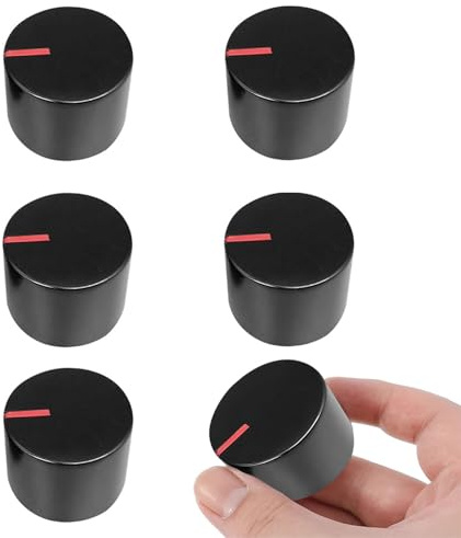 JINJUMEI 6 stycken gashällsknappar, kokknappar för gasspis, gasspis, vridknapp 6 mm D-skaft, universella lås och styrning, knappar och strömbrytare för spis ugn ersättning