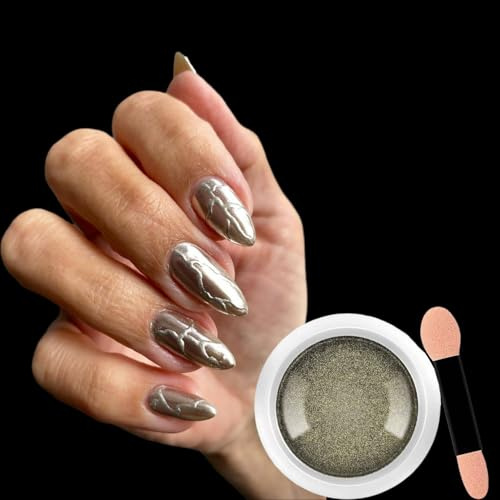 Polvo de uñas cromado, brillo holográfico metálico, polvo cromado reflectante, brillante, pigmento de uñas para decoración de uñas (17)