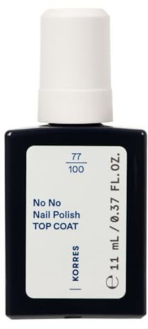 KORRES No No Nail Polish Top Coat - smalto vegano 10-free, per un colore a lunga tenuta, resistente alle scheggiature, 11 ml - unghie curate in modo naturale senza sostanze nocive