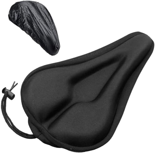 Coussin de siège de vélo, housse de selle de vélo en mousse à mémoire de forme, coussin de siège de vélo d'entraînement pour hommes et femmes, pour l'intérieur et l'extérieur