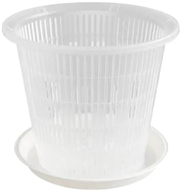 Vaso per orchidee, contenitori trasparenti con sottovaso, vaso da fiori ventilato, crescita sana delle radici, decorazione per la casa per cactus, phalaenopsis, rose viole del pensiero, giardinaggio