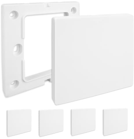 6 Piezas Tapa Ciega Enchufe Cables Pared, 8.6 X 9cm Tapa Ciega Enchufe Pared, de Plástico, Gruesas y Duraderas, para Enchufes o Interruptores no Utilizados, para el Salón, la Oficina, el Hogar, Blanco