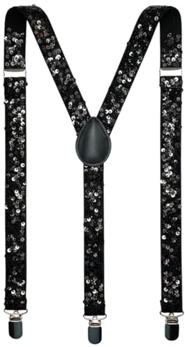 Fashion Suspenders (One Size, Black Sequin)