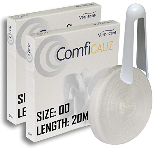 Comfigauz Size '00' Tubular Natural Cotton Stockinette Bandage - Unstretched (Flat Diameter Width) 1.2cm - Ideal for Toes - 40m Length (2 Boxes) + Applicator