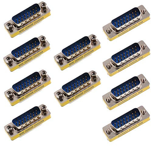 Oiyagai 10 Pezzi Adattatori Gender Changer DB15 HD 15 Pin M/M Maschio a Maschio