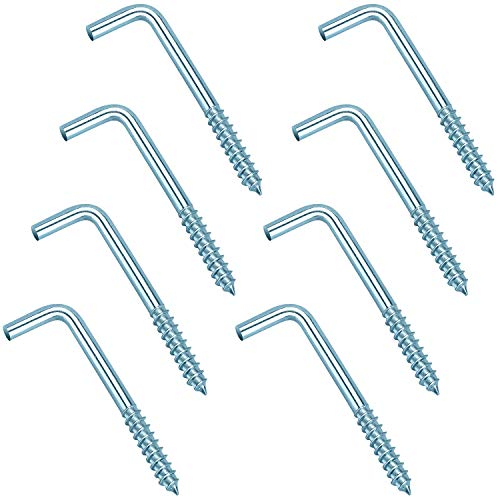Schraubhaken gerade verzinkt Winkelhaken für Bilder Möbel Schränken Wandregalen Wandhaken 8 Stück-F