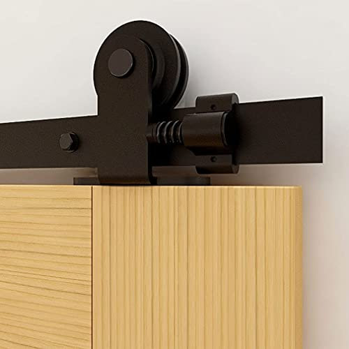 CCJH 203CM (6.6FT) Sliding Barn Door Hardware Kit, Heavy Duty Carbon Steel Sliding Door Closet Track Set for Single Door - T Style Hanger