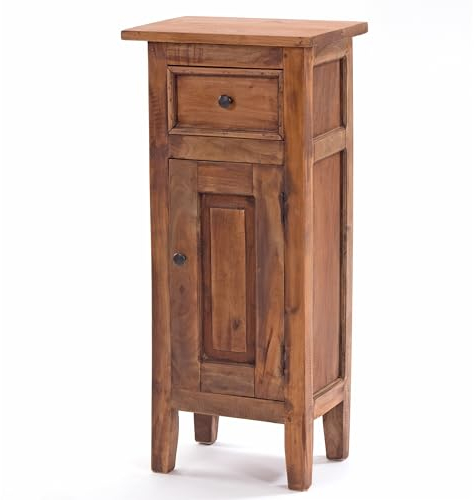 DESIGN DELIGHTS Holz FLURSCHRANK Plant 80 | 80x36x25cm (HxBxT), Mahagoni Recyclingholz | Shabby Chic Telefontisch | Farbe: 08 honigfarben gewachst