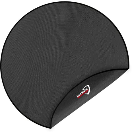 DocSafe 122 cm rund eldstadsmatta, 4-lagers under grillmatta, däck, uteplats, skyddsmatta, brandsäker matta, eldstad för gräs, utomhus, träeldstad och grillrökare, bärbar, återanvändbar och vattentät,