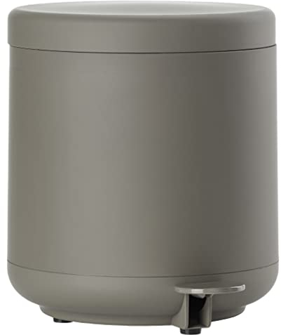 ZONE DENMARK Ume poubelle de salle de bain, poubelle cosmétique, poubelle à pédale avec couvercle pour la salle de bain, avec seau intérieur amovible et Soft-Close, diam. 19,5 cm, hauteur 22 cm