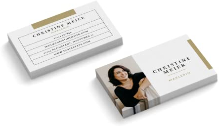 Visitenkarten drucken | mit Ihrem Foto | Design # 39 | 2-seitig | Querformat | rechteckig | Menge + Papier zur Auswahl | sofort personalisieren | bedruckt (100 Stück)