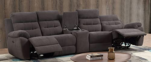Mapo Möbel Elektrisches Ledersofa Kinosofa Relaxcouch Fernsehsofa 5131eeee-Cup-41-M31