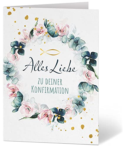 Einladungskarten Manufaktur Hamburg XXL Glückwunschkarte A4 zur Konfirmation - große Karte mit Umschlag Konfirmationskarte Grußkarte für Jungen und Mädchen Motiv 13