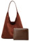 Aartner Wildleder Tasche Damen Vintage Bag Mit kleiner Schminktasche, 36 x 31 x12 cm Wildleder-Tragetaschen für Damen, Slouch-Tasche, Hobos-Schultertaschen für Schule, Uni, Arbeit (Braun)