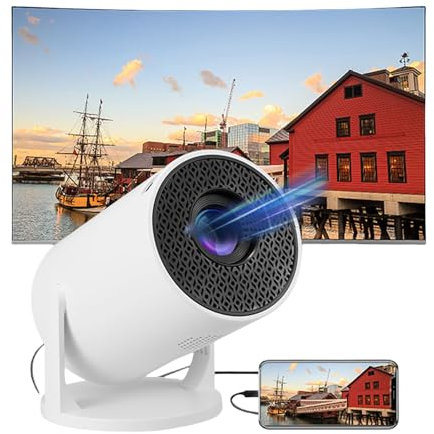 Mini Proyector con Wi Fi y Bluetooth, Proyector de Video Portátil 1080P Full HD 4K con Control Remoto, Proyector Inteligente de 180 con Android 12.0, para Exteriores/Cine en