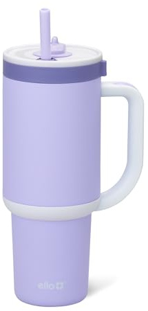 Ello Oasis 30 oz Tumbler with Handle & Retracting Straw | Reusable Insulated Stainless Steel Cup 100% Leakproof, Gifts for Teens Women Men | Keeps cold for 24 Hours, Cup Holder Friendly, Twilight