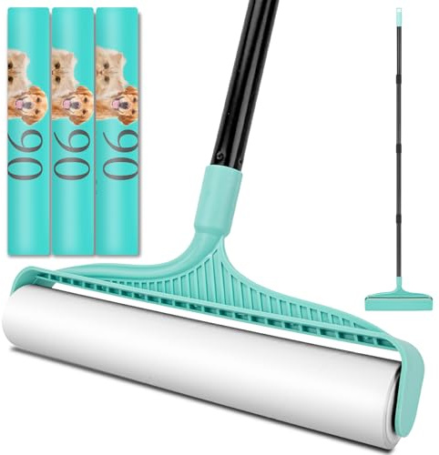Pet Hair Remover Roller,with 135 cm Long Handle Lint Roller for Pet Hair,3 Refills (270 Sheets) Dogs and Cats Hair Sticky Remover for Floor,Carpets,Couch,Car Seat Pet Fur Clean